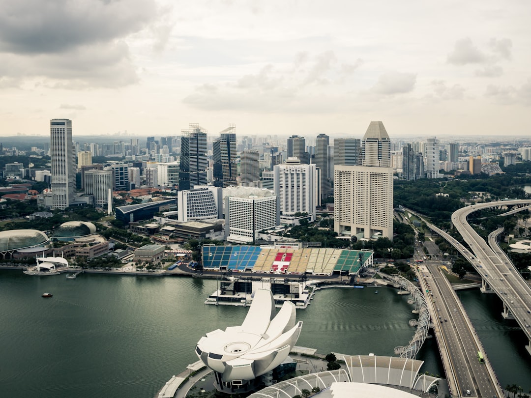 Drone View of Marina Bay
